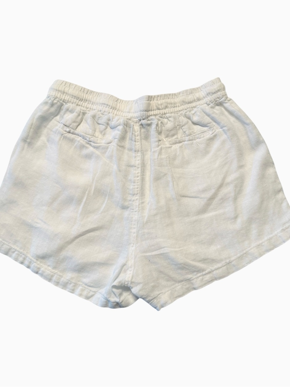 Quince White 100% European Linen Shorts Elastic Drawstring Pocket Size Small EUC - Picture 12 of 13